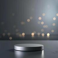 A white object on a table with a blurred background photo