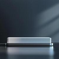 A white box sitting on a table with a shadow photo