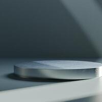 A silver object sitting on top of a table photo