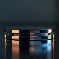 A metal container sitting on a table photo