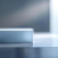 A white box sitting on a table in front of a window photo