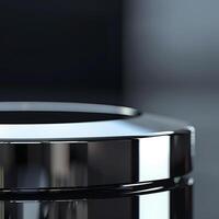 A close up of a shiny metal object photo
