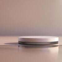 A white circular object sitting on top of a table photo