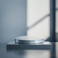 A white object on top of a table in front of a window photo