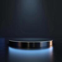 An empty podium with a light on it photo