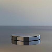 A black and silver object sitting on top of a table photo