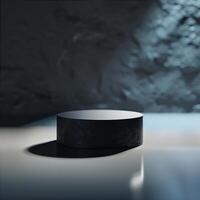 A black round object sitting on a table photo