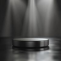 An empty podium with spotlight on it photo