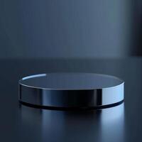 A round object on a table with a dark background photo