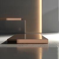 Beautiful Of 3d Realistic Of Empty podium mockup stage realistic for Product Showcase photo