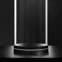 An empty podium with a spotlight on it photo