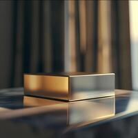 Beautiful Of 3d Realistic Of Empty podium mockup stage realistic for Product Showcase photo