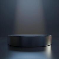 An empty podium with a spotlight shining on it photo