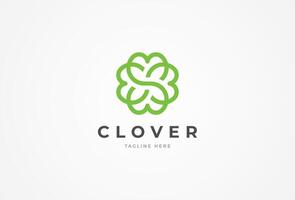 Initial Letter S Clover Logo, Letter S with Clover icon combination Logo template element, illustration vector