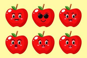 a collection of Funny Apple Expressions vector