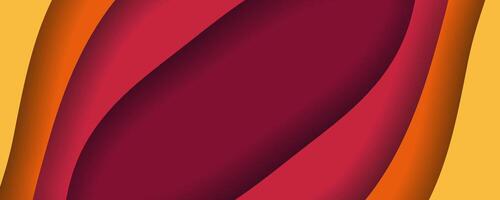 red and orange dimension layers background with wavy shapes vector