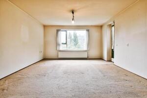 Empty room with carpet and a window photo