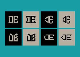 DE minimalist and classic logo set design.DE monogram polygonal and circle shape . DE unique design. vector
