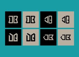 DQ minimalist and classic logo set design. DQ monogram polygonal and circle shape vector