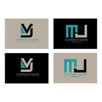 MJ minimalist and classic logo set design.MJ monogram polygonal and circle shape . MJ unique design. vector