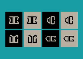 DC minimalist and classic logo set design. DC monogram polygonal and circle shape . DC unique design. vector