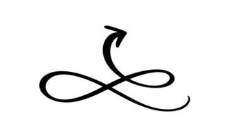 Curved Wavy Arrow with sigh infinity. Simple Illustration for Design Projects vector