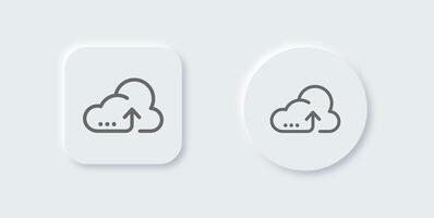 Cloud computing line icon in neomorphic design style. Server signs illustration. vector