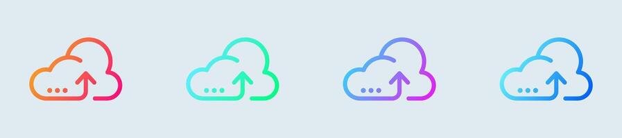 Cloud computing line icon in gradient colors. Server signs illustration. vector