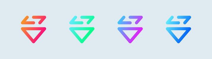 Sort line icon in gradient colors. Filter signs illustration. vector