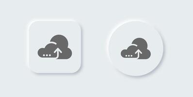Cloud computing solid icon in neomorphic design style. Server signs illustration. vector
