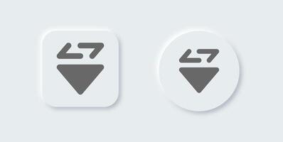 Sort solid icon in neomorphic design style. Filter signs illustration. vector