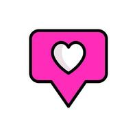 Message bubble with heart. Social media notification icons in speech bubbles. vector