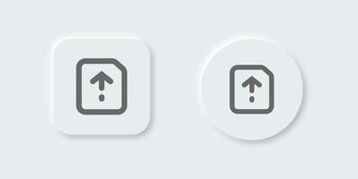 Upload line icon in neomorphic design style. Arrow signs illustration. vector