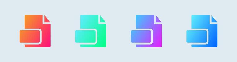 Format solid icon in gradient colors. File type signs illustration. vector