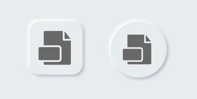 Format solid icon in neomorphic design style. File type signs illustration. vector