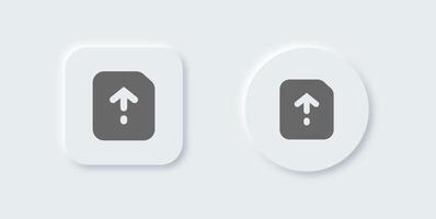 Upload solid icon in neomorphic design style. Arrow signs illustration. vector