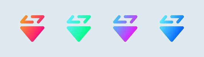 Sort solid icon in gradient colors. Filter signs illustration. vector