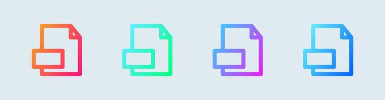 Format line icon in gradient colors. File type signs illustration. vector