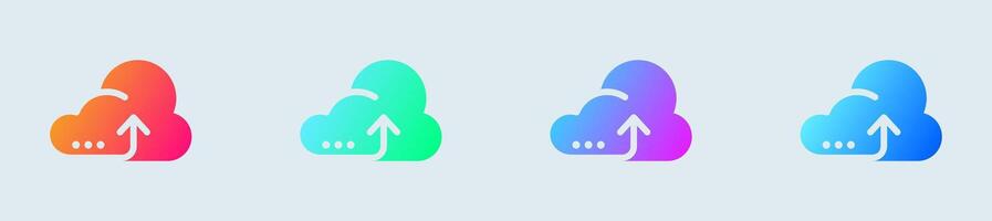 Cloud computing solid icon in gradient colors. Server signs illustration. vector