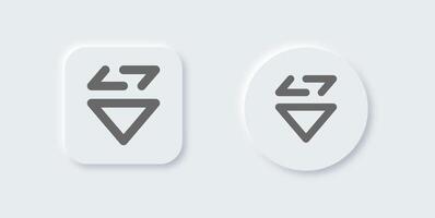Sort line icon in neomorphic design style. Filter signs illustration. vector