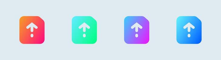 Upload solid icon in gradient colors. Arrow signs illustration. vector
