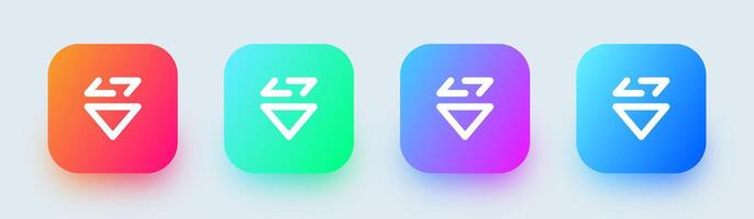 Sort line icon in square gradient colors. Filter signs illustration. vector