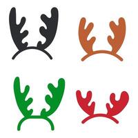 Collection of reindeer headbands. Hand drawn illustrations on white background. Multicolored design. vector