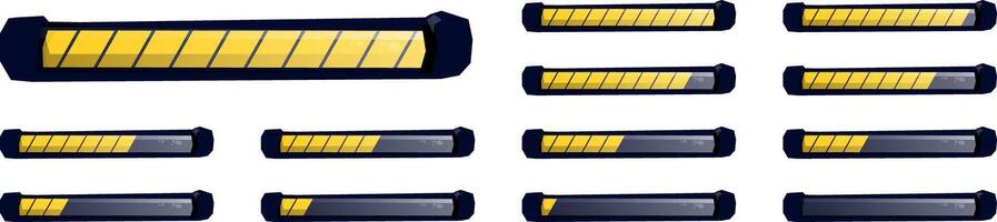 Stylized Liquid Progress Bar Sprite Game App HUD UI Item Icon Template Set vector
