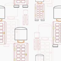 Editable Seamless Pattern of Combined Front View Typical English Royal Guard and Telephone Booth as Iconic Vectorized Illustration in Outline Style of England Culture Tradition Design Background vector