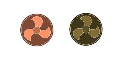 Simple fan or cooler, outline linear icon in circle. white background vector