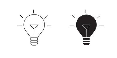 Light bulb icon . Llightbulb idea logo concept. Lamp electricity icons web design element. Led lights isolated silhouette. vector