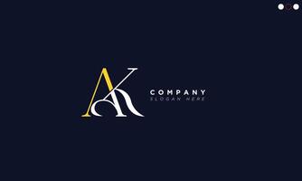AK Alphabet letters Initials Monogram logo vector