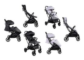 Baby stroller isolated on white background showing different positions photo