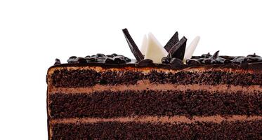 Delicious chocolate cake with chocolate cream filling and chocolate topping is waiting to be eaten photo